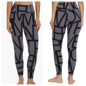 Free People Movement Never Better Logo 7/8 Leggings in Gray Black NWT Sz XS Sz 0